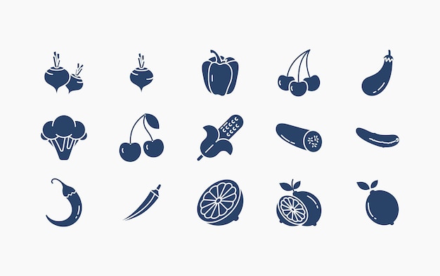 Icono de vector de frutas y verduras