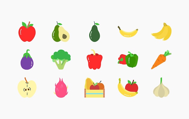 Icono de vector de frutas y verduras