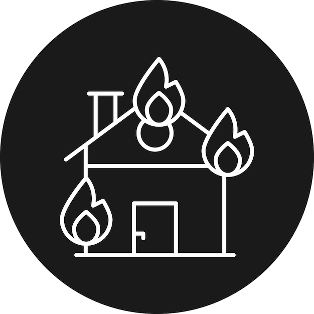 El icono del vector de fuego se puede usar para el conjunto de iconos de desastres naturales