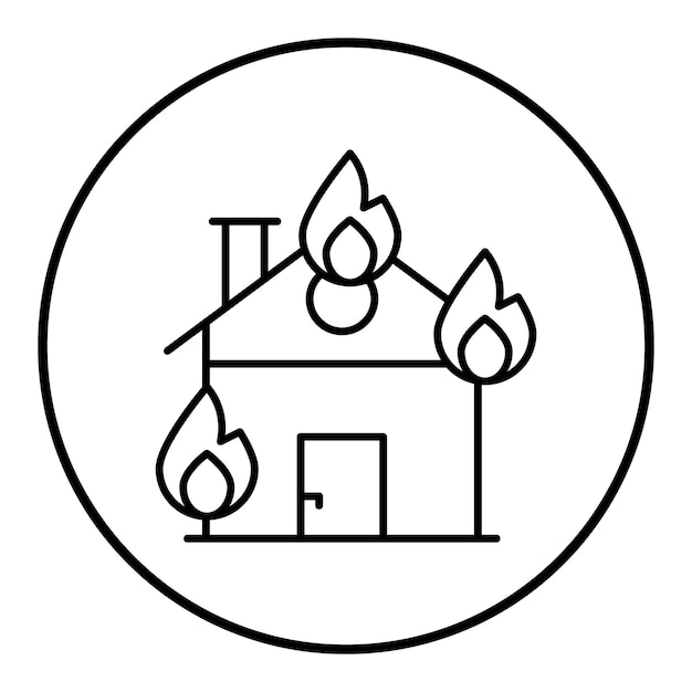 El icono del vector de fuego se puede usar para el conjunto de iconos de desastres naturales
