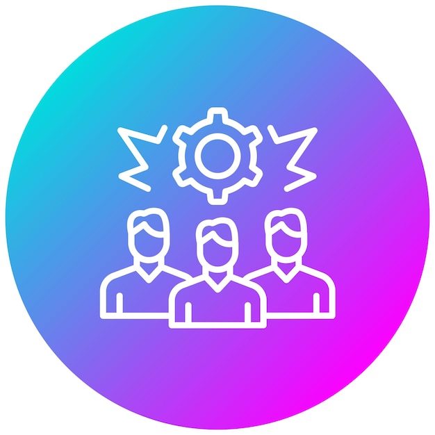 El icono del vector de fuerza colectiva se puede usar para el conjunto de iconos de trabajo en equipo
