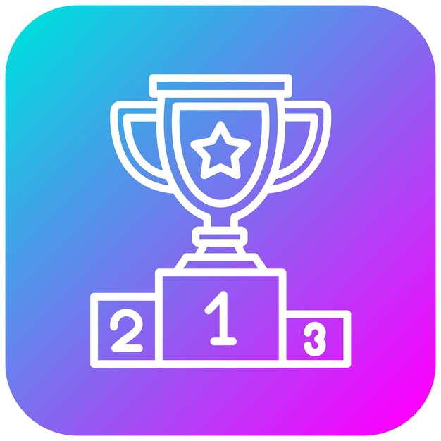 El icono del vector ganador se puede usar para el conjunto de iconos de rugby