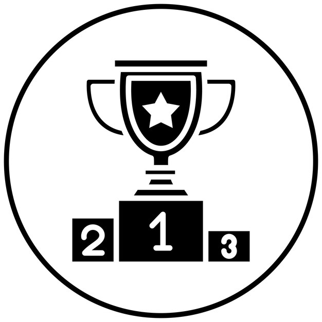 El icono del vector ganador se puede usar para el conjunto de iconos de rugby