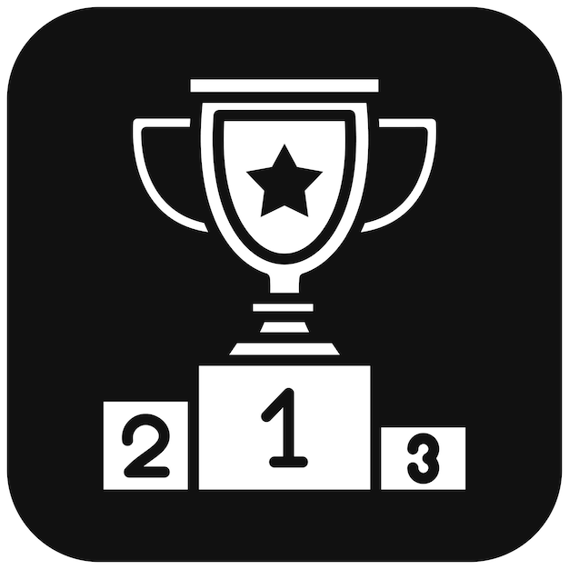 El icono del vector ganador se puede usar para el conjunto de iconos de rugby