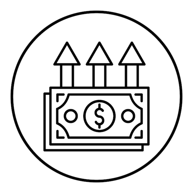 El icono del vector de ganancias brutas se puede utilizar para el conjunto de iconos de crédito y préstamo