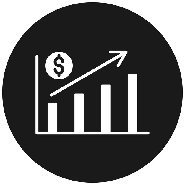 El icono del vector de ganancias comerciales se puede utilizar para el conjunto de iconos de marketing en línea