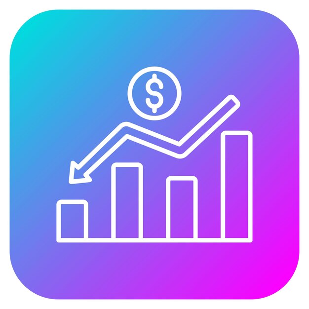 El icono del vector de ganancias y pérdidas se puede utilizar para el conjunto de iconos de la economía empresarial
