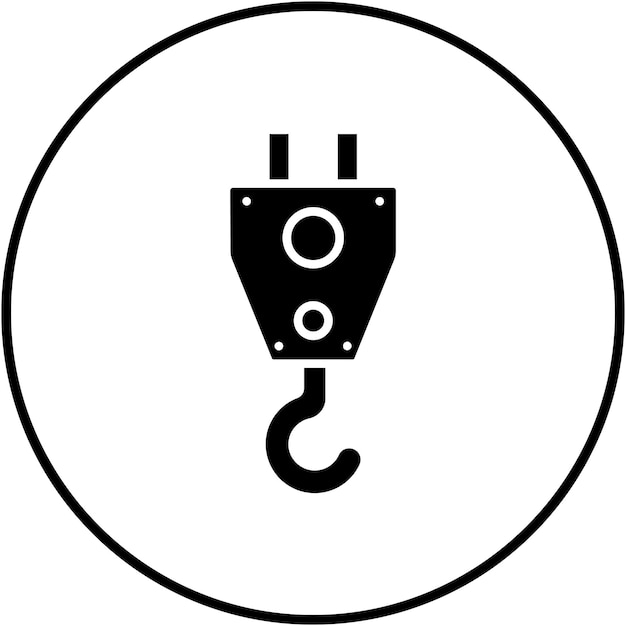 El icono del vector de gancho de la industria se puede utilizar para el conjunto de iconos de procesos industriales