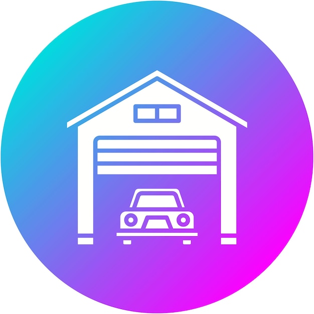 El icono del vector de garaje se puede utilizar para el conjunto de iconos de reparación de automóviles