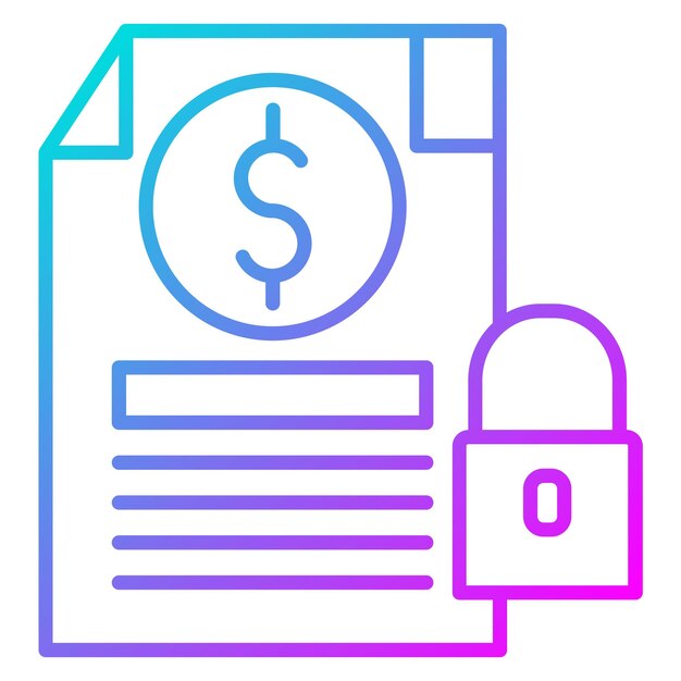 El icono del vector de garantía se puede utilizar para el conjunto de iconos de crédito y préstamo