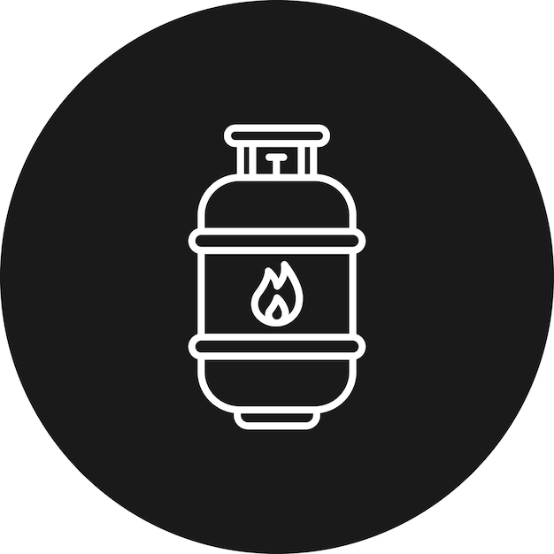 El icono del vector de gas se puede utilizar para el conjunto de iconos de la industria de la gasolina