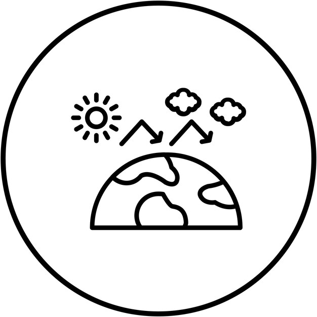 El icono del vector de gases de efecto invernadero se puede usar para el conjunto de iconos del Día de la Tierra
