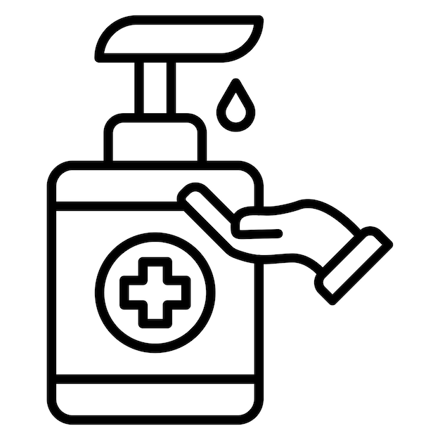 El icono del vector de gel de la mano se puede usar para el conjunto de iconos del spa