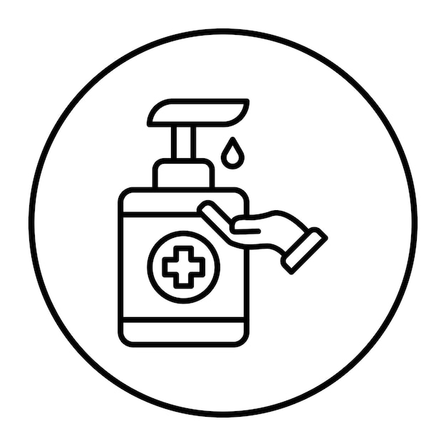 El icono del vector de gel de la mano se puede usar para el conjunto de iconos del spa