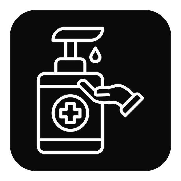 El icono del vector de gel de la mano se puede usar para el conjunto de iconos del spa