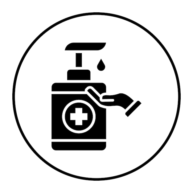 El icono del vector de gel de la mano se puede usar para el conjunto de iconos del spa