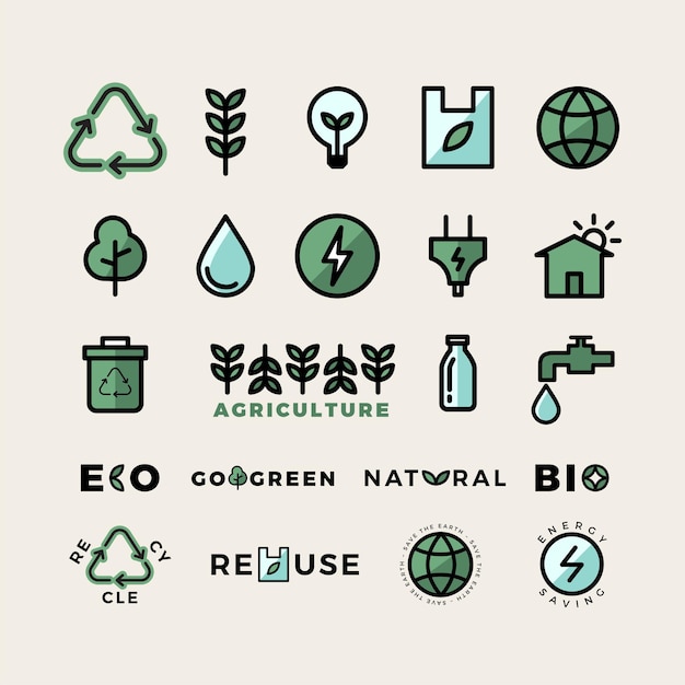 Icono de Vector geométrico ecológico verde