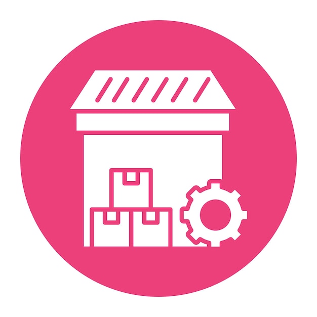 El icono del vector de gestión del almacén se puede utilizar para el conjunto de iconos del almacèn