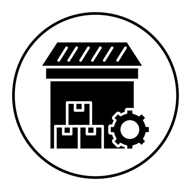 El icono del vector de gestión del almacén se puede utilizar para el conjunto de iconos del almacèn