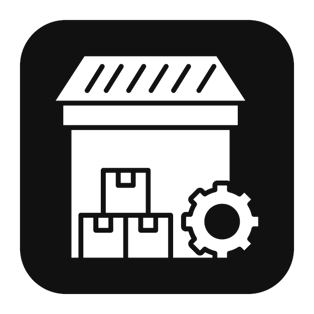 El icono del vector de gestión del almacén se puede utilizar para el conjunto de iconos del almacèn