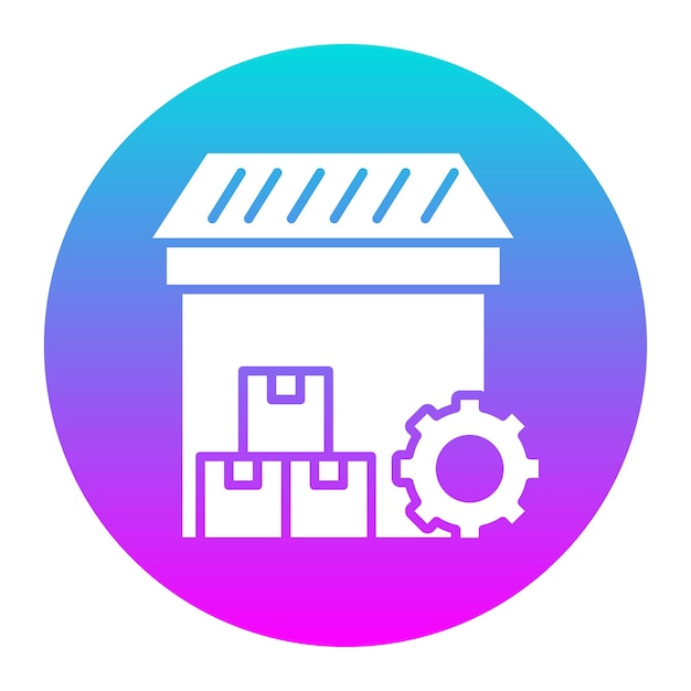 El icono del vector de gestión del almacén se puede utilizar para el conjunto de iconos del almacèn