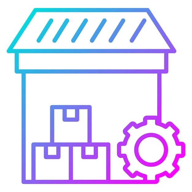 El icono del vector de gestión del almacén se puede utilizar para el conjunto de iconos del almacèn