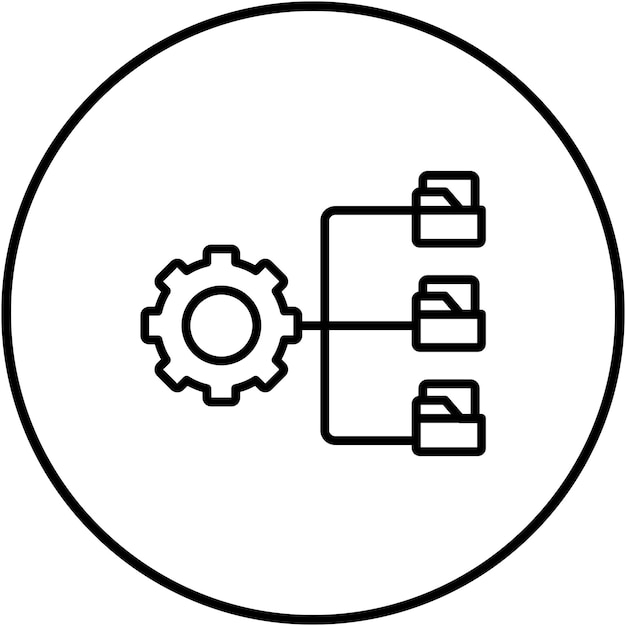 El icono del vector de gestión de datos se puede utilizar para el conjunto de iconos de Business Analytics