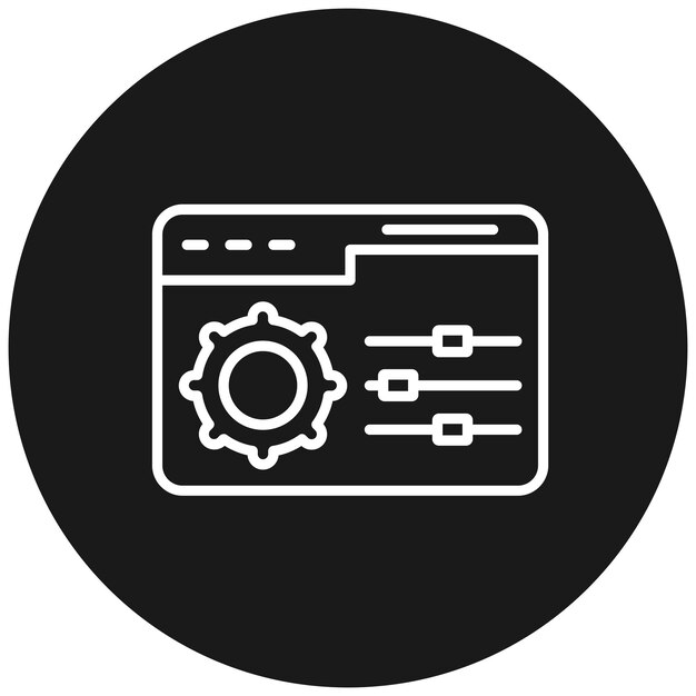 El icono del vector de gestión web se puede utilizar para el conjunto de iconos de marketing