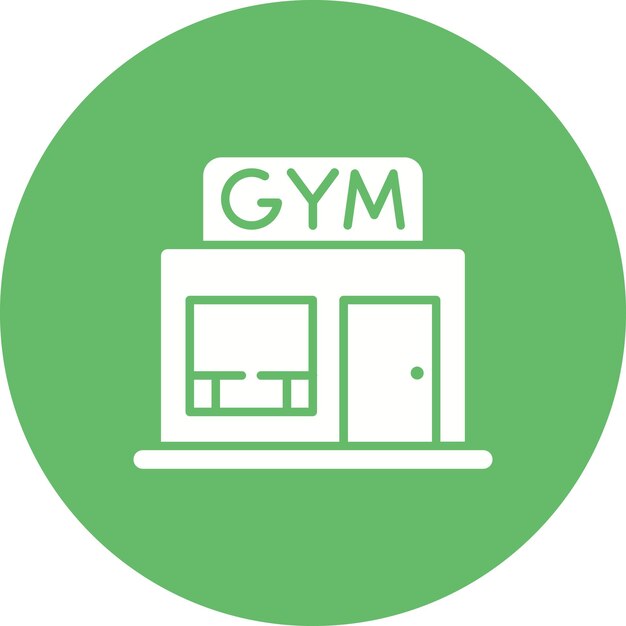 El icono del vector de gimnasio se puede usar para el conjunto de iconos de gimnasia
