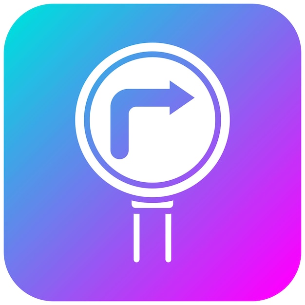 El icono del vector de giro a la derecha se puede utilizar para el conjunto de iconos de señales de tráfico