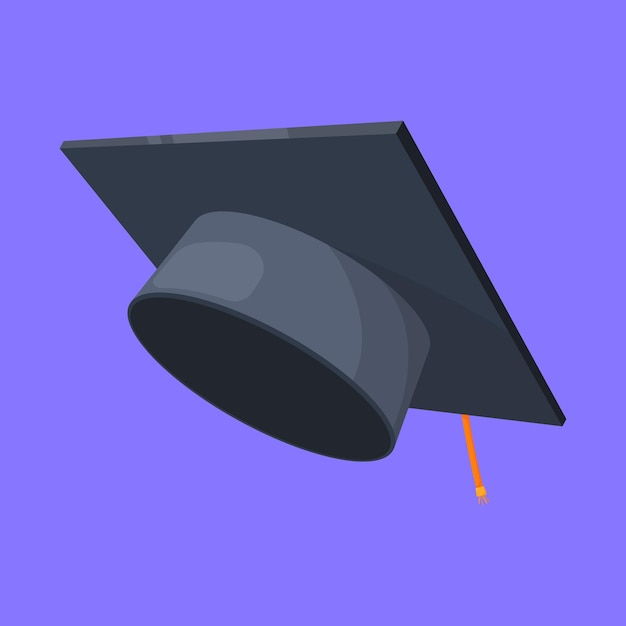 Ícono del vector de la gorra de graduación Vector de la ilustración del gorro de grado de graduación