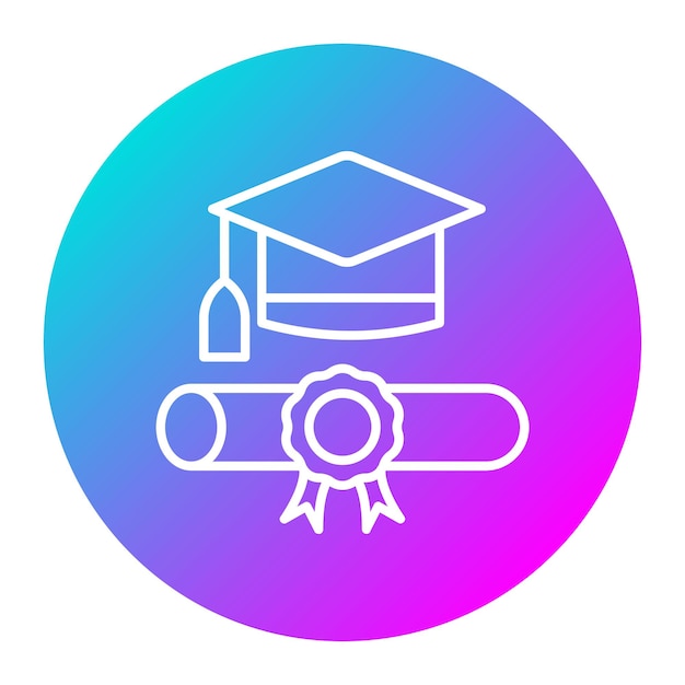 El icono del vector de grado se puede utilizar para el conjunto de iconos de educación en línea