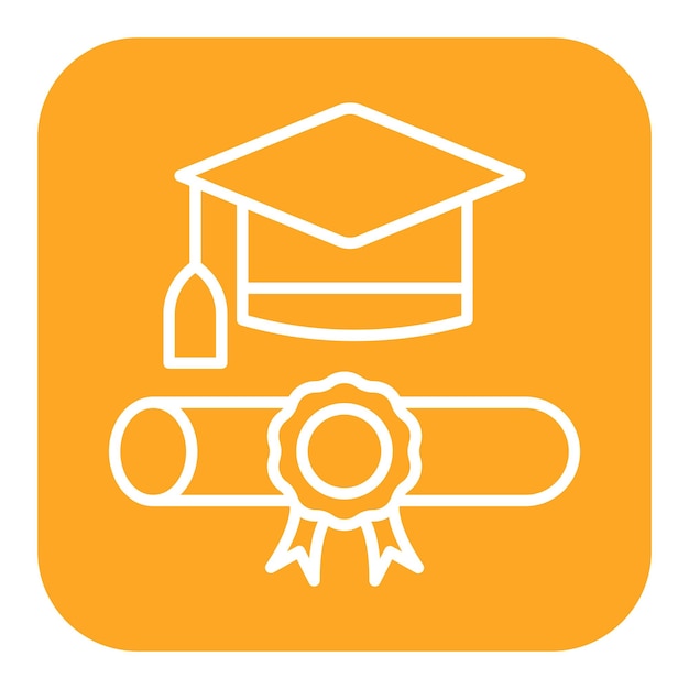 El icono del vector de grado se puede utilizar para el conjunto de iconos de educación en línea