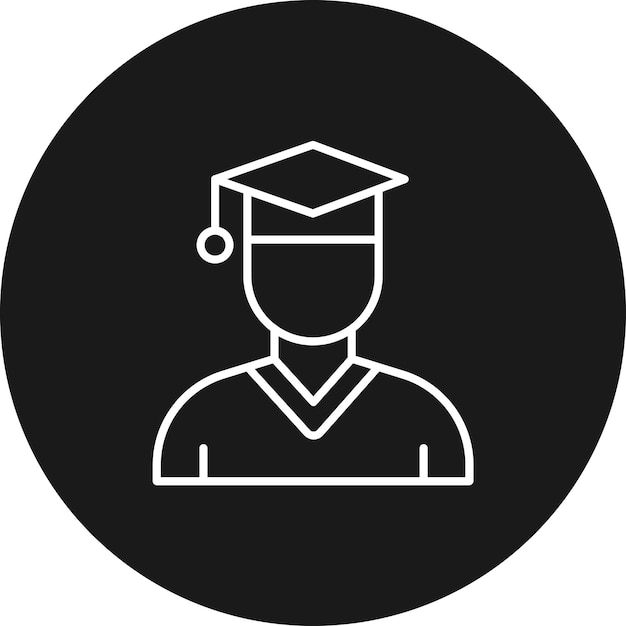 El icono del vector de graduado masculino se puede utilizar para el conjunto de iconos de aprendizaje