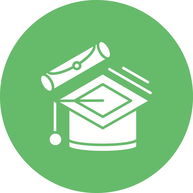 El icono de vector graduado se puede utilizar para el conjunto de iconos de vuelta a la escuela