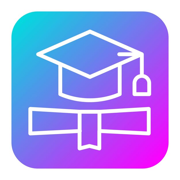 El icono de vector graduado se puede utilizar para el conjunto de iconos de vuelta a la escuela