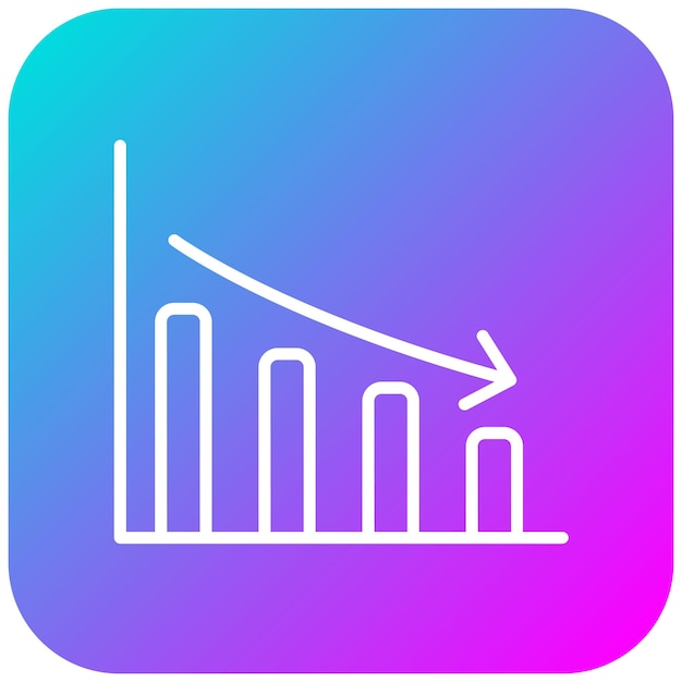 El icono del vector de gráfico de declive se puede utilizar para el conjunto de iconos de finanzas y dinero