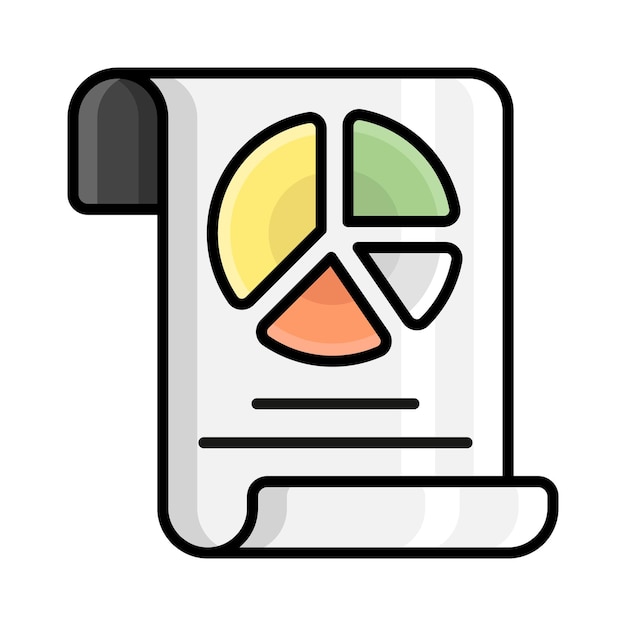 Icono de vector de gráfico de pastel aislado en fondo blanco