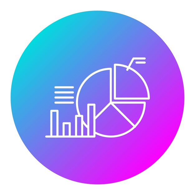 El icono de vector de gráfico de pastel se puede utilizar para el conjunto de iconos de banca y finanzas