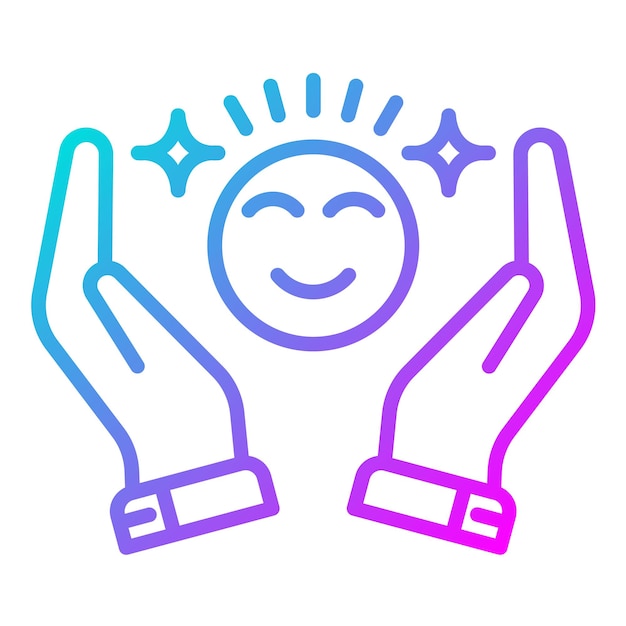 El icono del vector de gratitud se puede usar para el conjunto de iconos de rasgos de personalidad