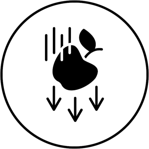 El icono del vector de gravedad se puede usar para el conjunto de iconos de física