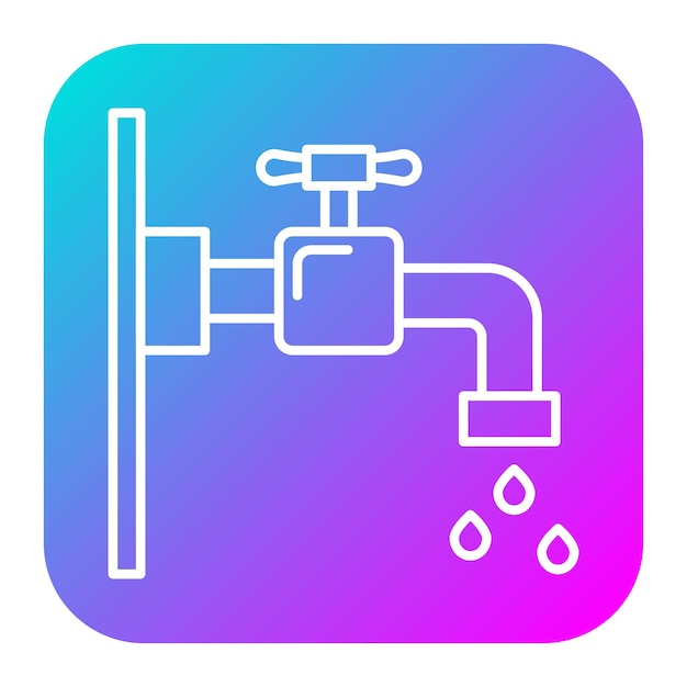 El icono del vector del grifo de agua se puede utilizar para el conjunto de iconos de la rutina de higiene
