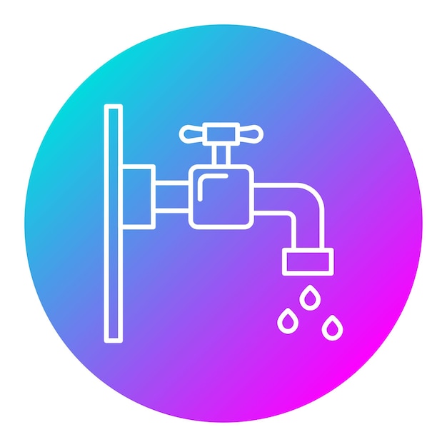 El icono del vector del grifo de agua se puede utilizar para el conjunto de iconos de la rutina de higiene