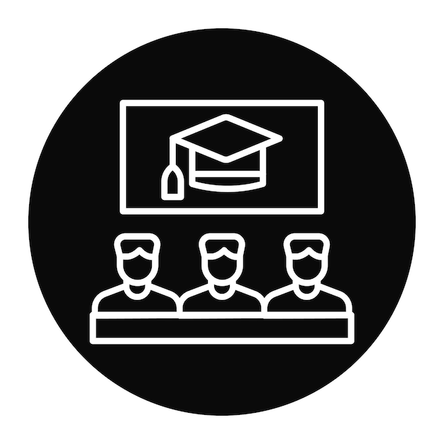 El icono del vector de grupo se puede utilizar para el conjunto de iconos de educación en línea
