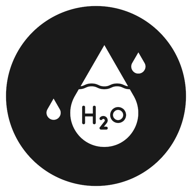 El icono del vector H2O se puede utilizar para el conjunto de iconos de química