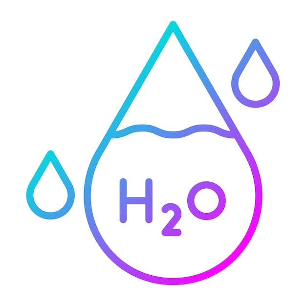 Vector el icono del vector h2o se puede utilizar para el conjunto de iconos de química