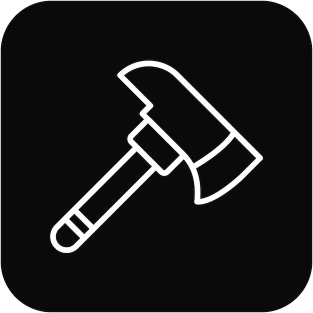 El icono del vector de hacha se puede usar para el conjunto de iconos de la Aventura