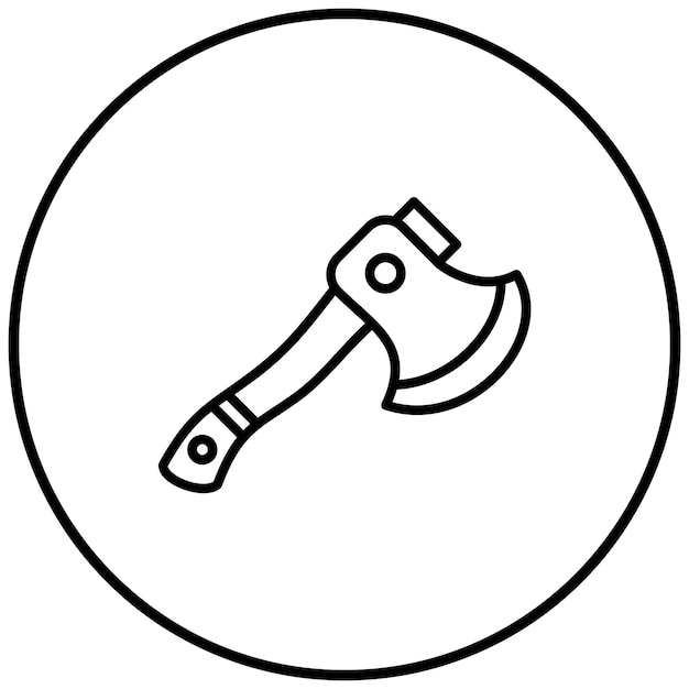 El icono del vector del hacha se puede usar para el conjunto de iconos de disparo