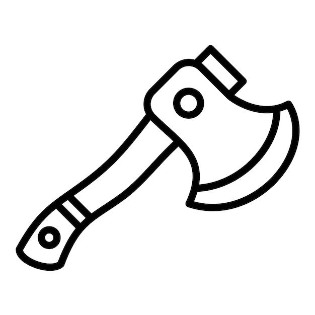 El icono del vector del hacha se puede usar para el conjunto de iconos de disparo