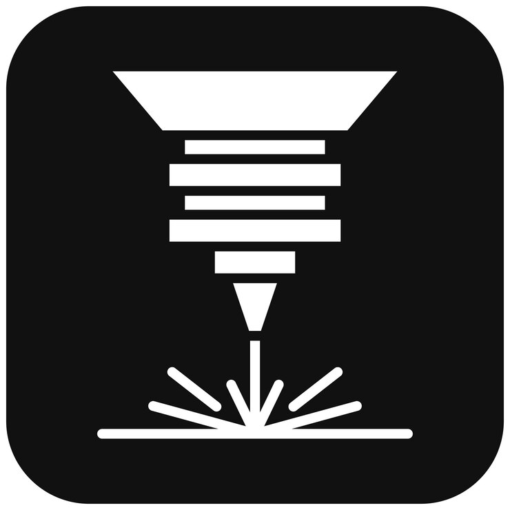 Vector el icono del vector de haz láser se puede utilizar para el conjunto de iconos de fabricación